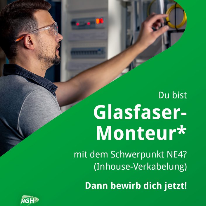 Du kennst dich mit Glasfaser aus oder willst genau dort einsteigen? 🔧

Wir suchen ab sofort mehrere Glasfaser-Monteure...